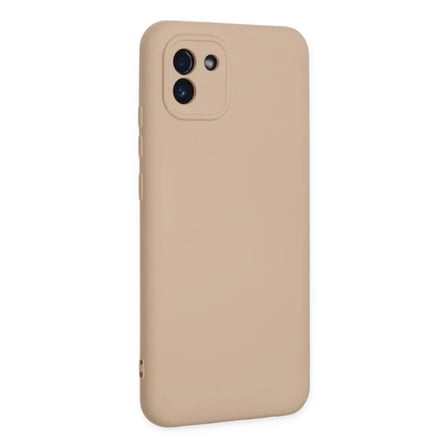 Samsung Uyumlu Galaxy A03 Kılıf Nano İçi Kadife Silikon - Pudra