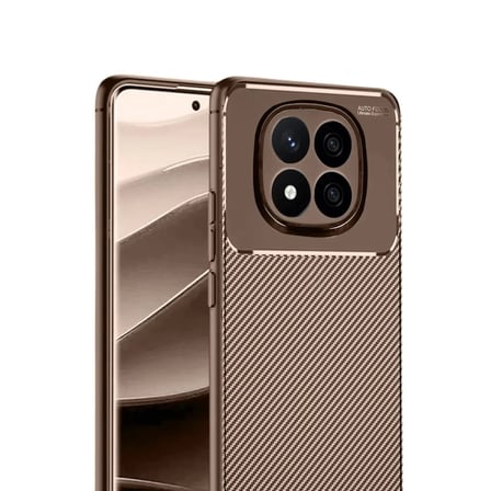 Xiaomi Redmi Note 14 Pro 5G Kılıf Auto Focus Karbon Kapak - Kahverengi