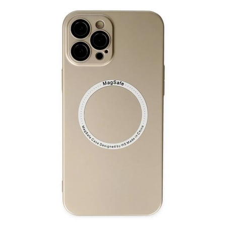 Apple Uyumlu İphone 12 Pro Kılıf Jack Magneticsafe Lens Silikon - Gold