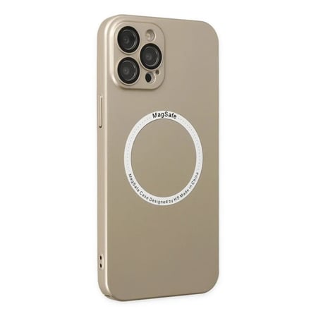 Apple Uyumlu İphone 12 Pro Kılıf Jack Magneticsafe Lens Silikon - Gold