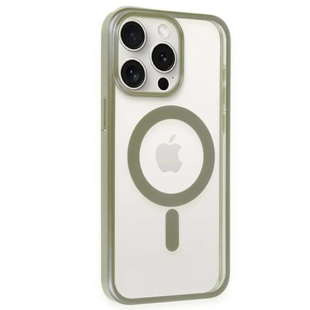 Apple İ̇Phone 15 Pro Max Kılıf Erozi Magsafe Kapak - Gri