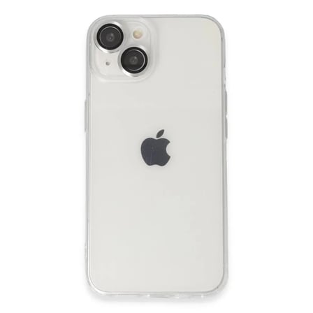 Apple Uyumlu İphone 14 Kılıf Luko Lens Silikon - Gümüş