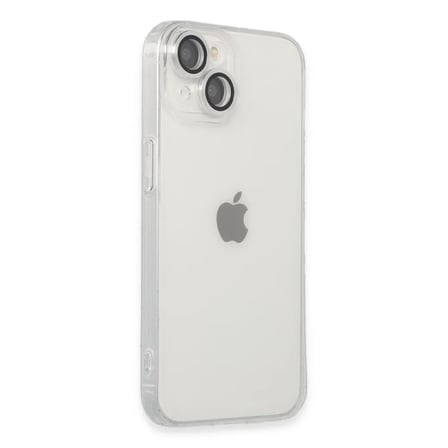 Apple Uyumlu İphone 14 Kılıf Luko Lens Silikon - Gümüş