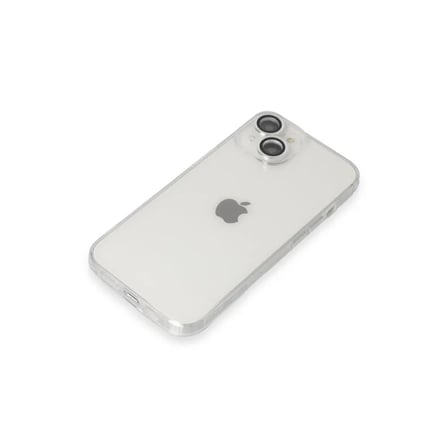 Apple Uyumlu İphone 14 Kılıf Luko Lens Silikon - Gümüş