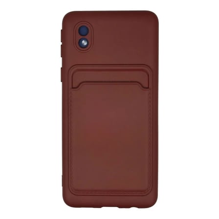 Samsung Uyumlu Galaxy A01 Core Kılıf Kelvin Kartvizitli Silikon - Bordo