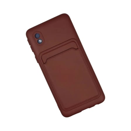 Samsung Uyumlu Galaxy A01 Core Kılıf Kelvin Kartvizitli Silikon - Bordo