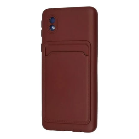 Samsung Uyumlu Galaxy A01 Core Kılıf Kelvin Kartvizitli Silikon - Bordo
