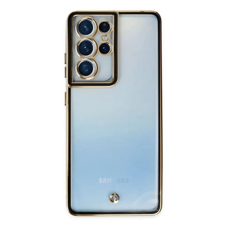 Samsung Uyumlu Galaxy S21 Ultra Kılıf Liva Lens Silikon - Siyah