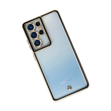 Samsung Uyumlu Galaxy S21 Ultra Kılıf Liva Lens Silikon - Siyah