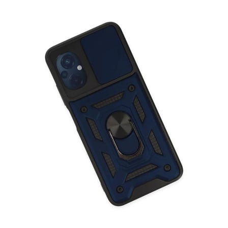 Xiaomi Poco M5 Kılıf Pars Lens Yüzüklü Silikon - Lacivert