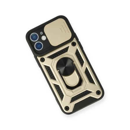 Apple Uyumlu İphone 12 Mini Kılıf Pars Lens Yüzüklü Silikon - Gold