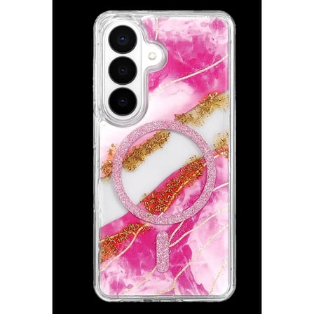 Onegif Samsung Uyumlu Galaxy S26 Lotus Simli Magsafe Kapak - Pembe