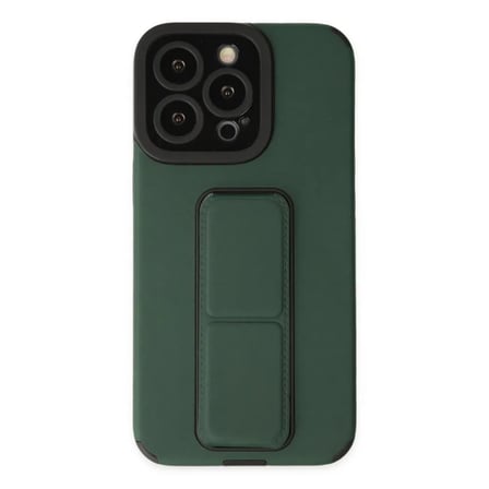 Apple Uyumlu İphone 14 Pro Kılıf Mega Standlı Silikon - Yeşil