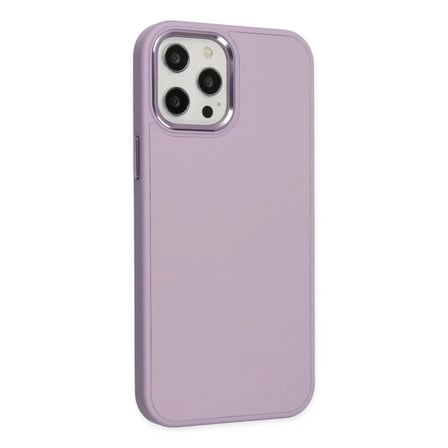 Apple Uyumlu İphone 12 Pro Max Kılıf Asya Deri Silikon - Lila