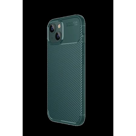 Apple İ̇Phone 15 Kılıf Auto Focus Karbon Kapak - Yeşil