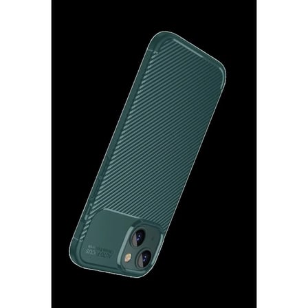 Apple İ̇Phone 15 Kılıf Auto Focus Karbon Kapak - Yeşil