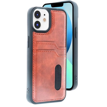 Apple Uyumlu İphone 11 Kılıf Sara Kartvizitli Deri Kılıf - Taba