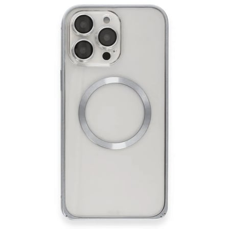 Joko Apple İphone 15 Pro Max Kılıf Metal Bumper Magneticsafe Kapak - Gri