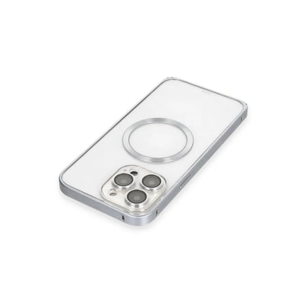 Joko Apple İphone 15 Pro Max Kılıf Metal Bumper Magneticsafe Kapak - Gri