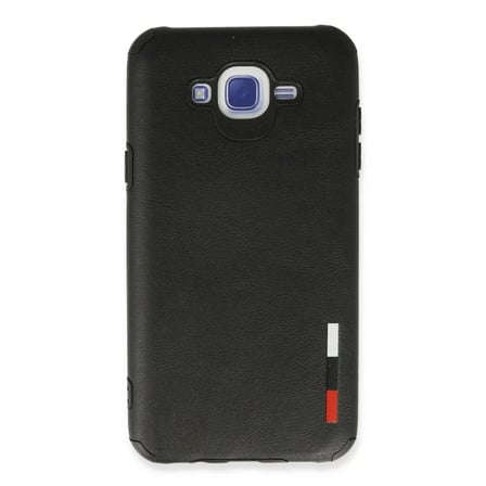 Samsung Uyumlu Galaxy J7 Kılıf Loop Deri Silikon - Siyah