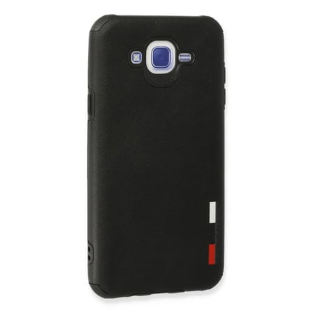 Samsung Uyumlu Galaxy J7 Kılıf Loop Deri Silikon - Siyah