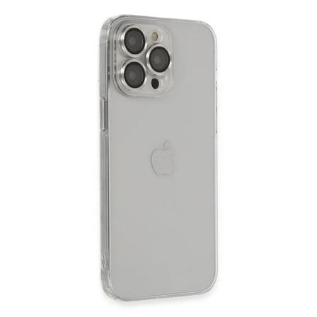 Apple Uyumlu İphone 13 Pro Max Kılıf Luko Lens Silikon - Gümüş