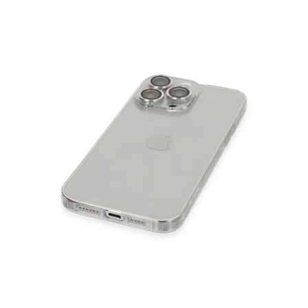 Apple Uyumlu İphone 13 Pro Max Kılıf Luko Lens Silikon - Gümüş