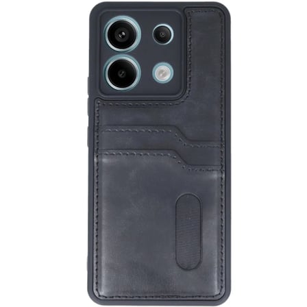 Xiaomi Redmi Note 13 Pro 5g Kılıf Sara Kartvizitli Deri Kılıf - Siyah