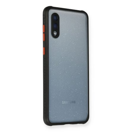Samsung Uyumlu Galaxy A02 Kılıf Miami Şeffaf Silikon - Siyah
