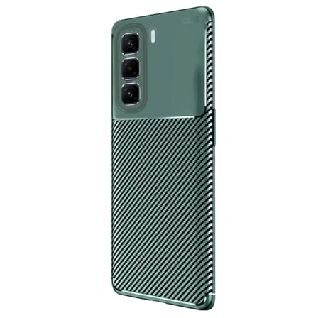 İ̇Nfinix Hot 50 4G Kılıf Auto Focus Karbon Kapak - Koyu Yeşil