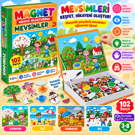 1505 Magnet Hikaye Oluşturma - Mevsimler / +3 Yaş