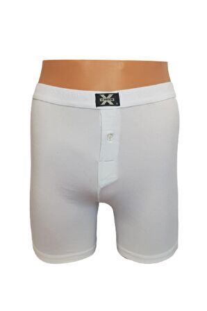 X-Man 704 Erkek 3 Adet Düz Renk Düğmeli Stretch Boxer