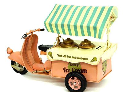 Metal Dondurma Arabası Biblo Dekoratif Hediyelik