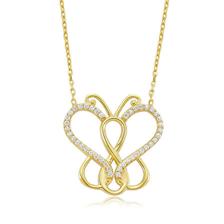 925 Ayar Gümüş Sonsuzluk Kelebek Kolye