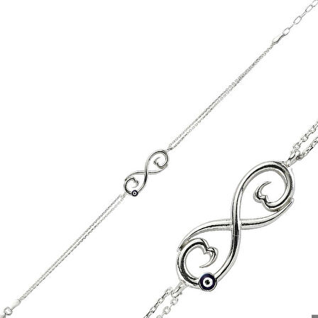 Gümüş Nazarlı Sozsuzluk Kadın Bileklik