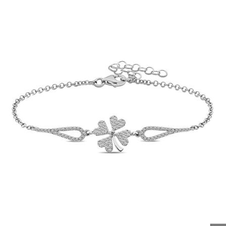 925 Ayar Gümüş Yonca Bileklik