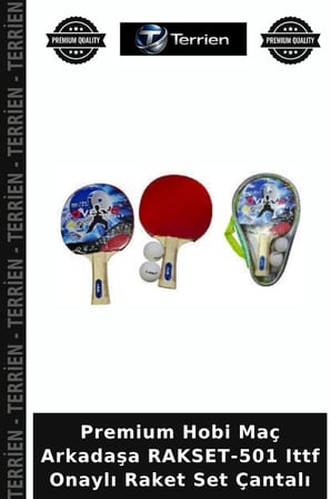 Premium Hobi Maç Arkadaşa RAKSET-501 Ittf Onaylı Raket Set Çantalı
