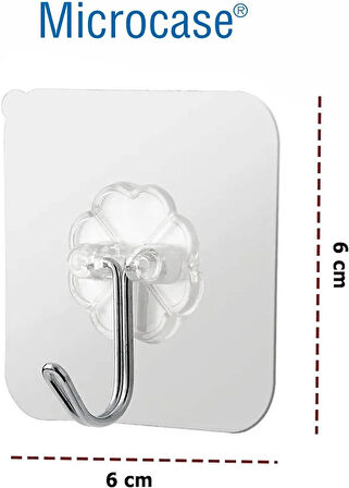 Microcase Güçlü Plastik  Yapışkanlı  Suya Dayanıklı Banyo Mutfak Eşya Havlu Vb.  Ürün Askılığı 1 Adet - Şeffaf AL4266
