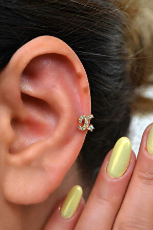 X Harfi Piercing Helix Kıkırdak Lob Tragus