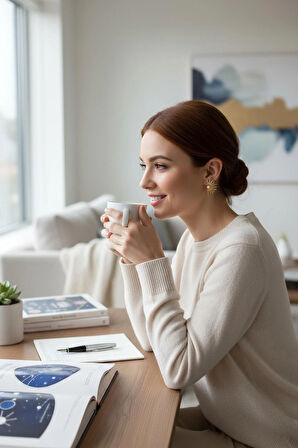 VividCharm İnci Taşlı Güneş Tasarımlı Çelik Küpe