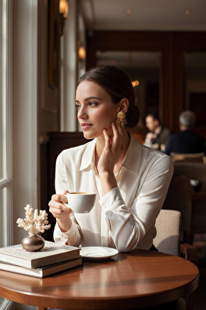 VividCharm Çelik İstiridye Küpe