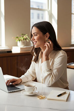 VividCharm Çelik Sarmal Küpe