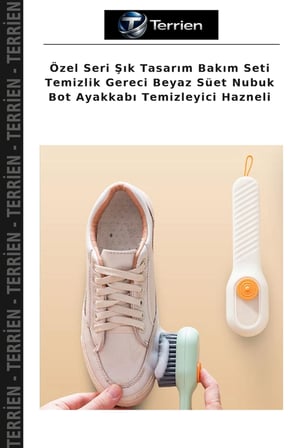 Özel Seri Şık Tasarım Bakım Seti Temizlik Gereci Beyaz Süet Nubuk Bot Ayakkabı Temizleyici Hazneli
