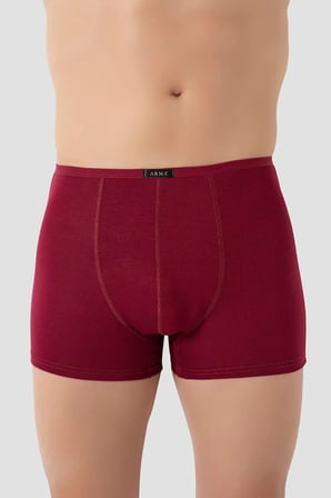 Yumuşak Çamaşır Nefes Alabilen Giyim Eşyası Erkek İnce Bel Lastikli Bambu Boxer Bordo 5'li Paket
