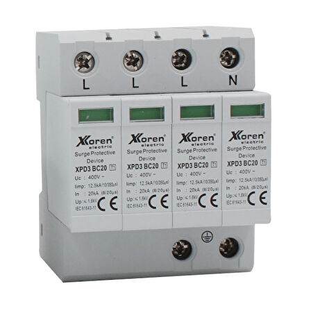 Xkoren 4 KUTUPLU B SINIFI 255V AC PARAFUDR SAYAÇ ÖNCESİ