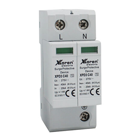 Xkoren 1P+N KUTUPLU C SINIFI 275V AC PARAFUDR SAYAÇ SONRASI
