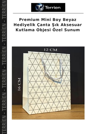 Premium Mini Boy Beyaz Hediyelik Çanta Şık Aksesuar Kutlama Objesi Özel Sunum
