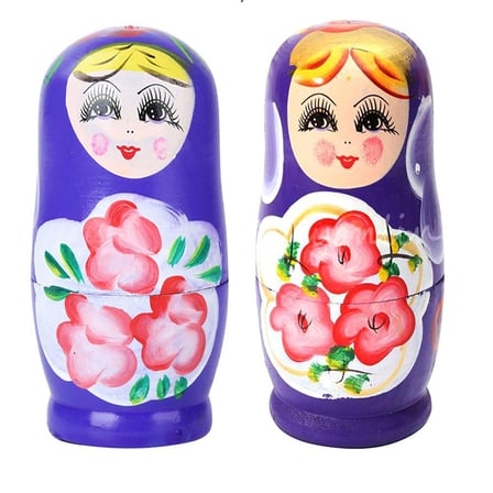 Premium Renkli Figür Masa Süsü Şirin Biblo 5& 039;li Matruşka