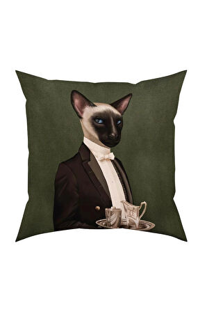 Mr. Cat Yastık/Kırlent (Dolgu Boncuk Elyaf, Ulusl. Yıkama Ve Solmama Sertifikası)