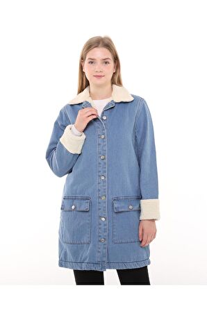 Morden Denim Ceket - Mavi